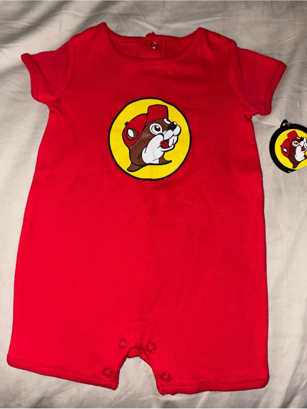 Buc-ee's Red Baby Romper with Logo⭐️NWT⭐️